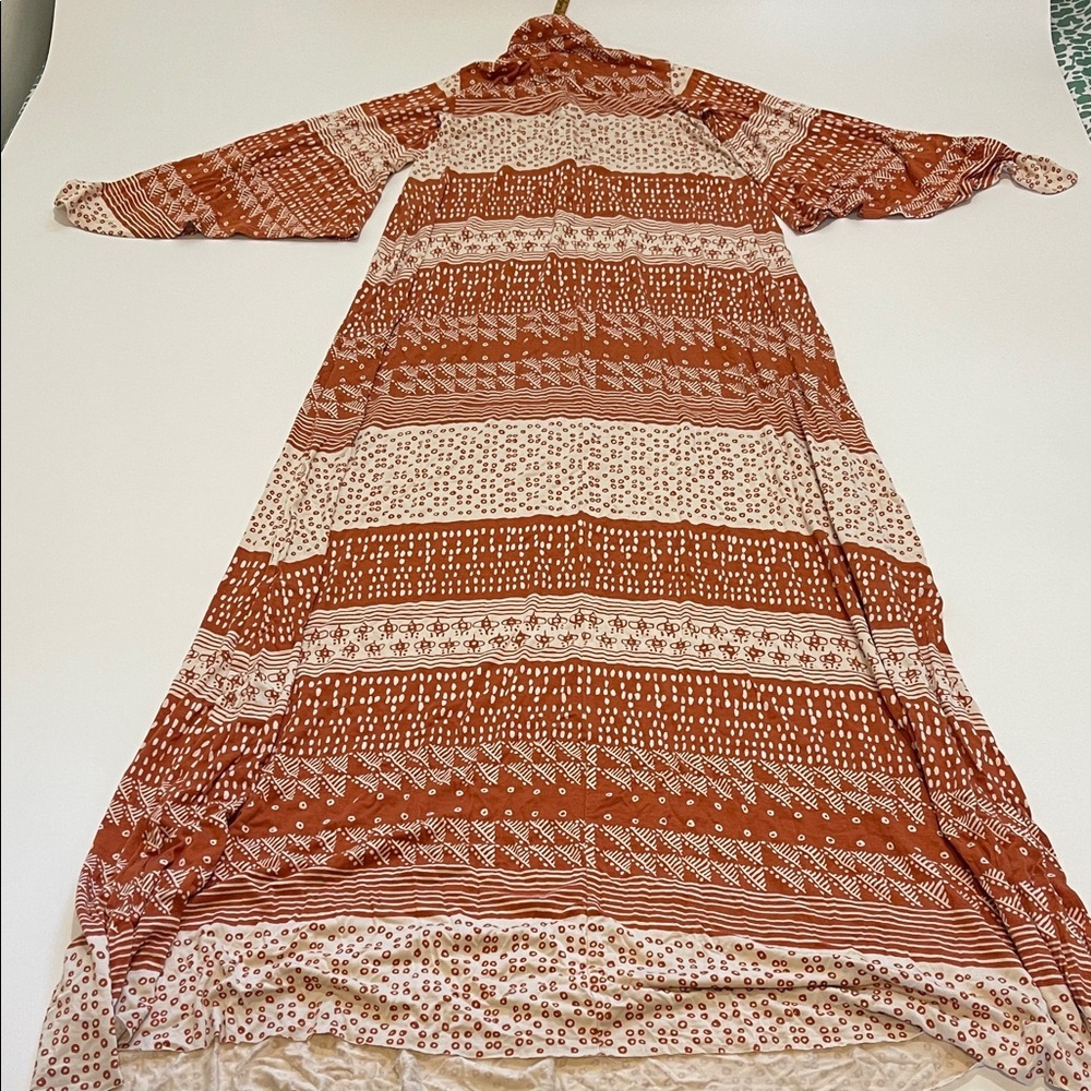 Rachel Pally Rust and Cream Patterned Maxi Dress - Picture 4 of 6